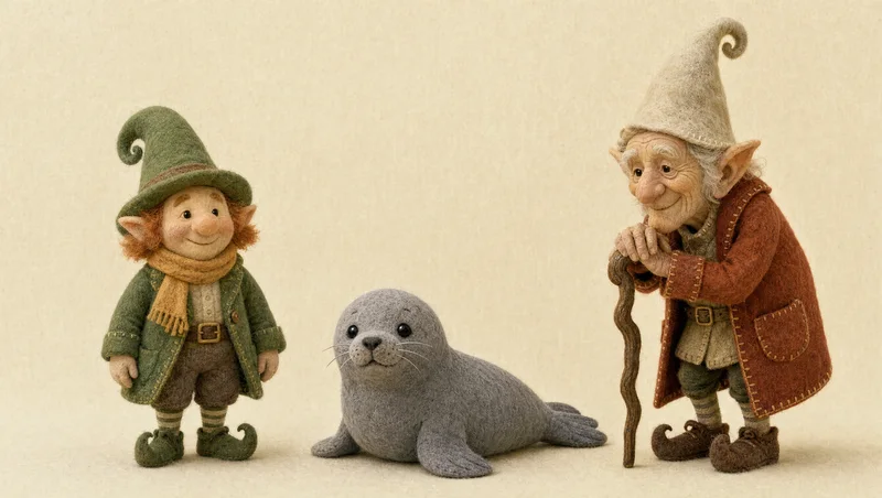 Goban & Friends — Felt & paper visual concept